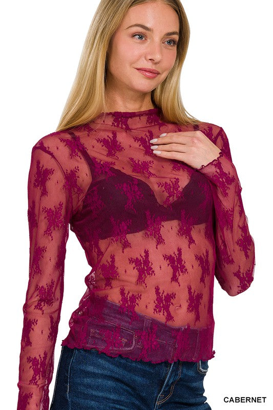 Cabernet Lace Layering Top
