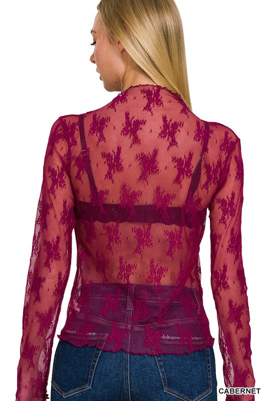 Cabernet Lace Layering Top