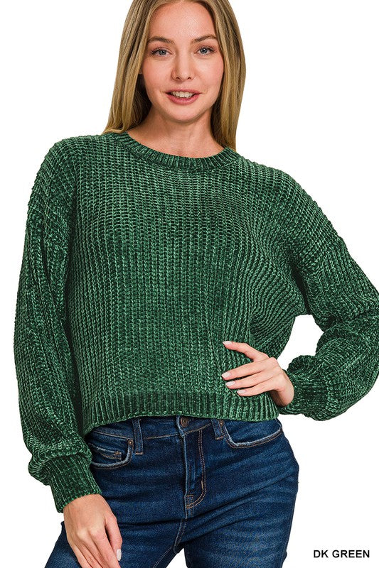 Emerald Cozy Up Chenille Sweater