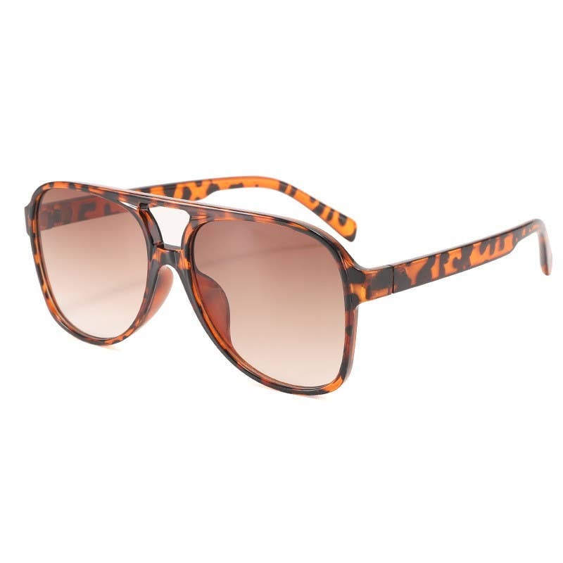 AVIATION SUNNIES : Leopard Brown