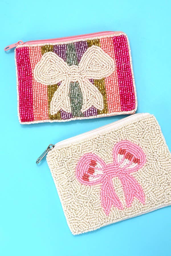 BOW POUCH: White