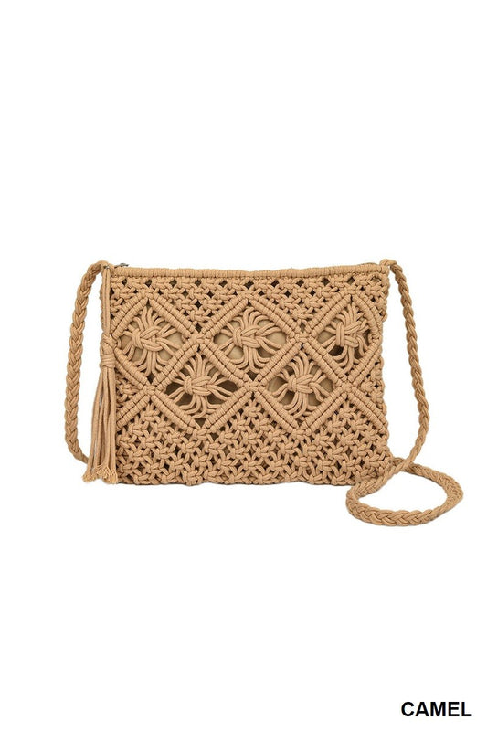 Woven Tassel Shoulder Bag