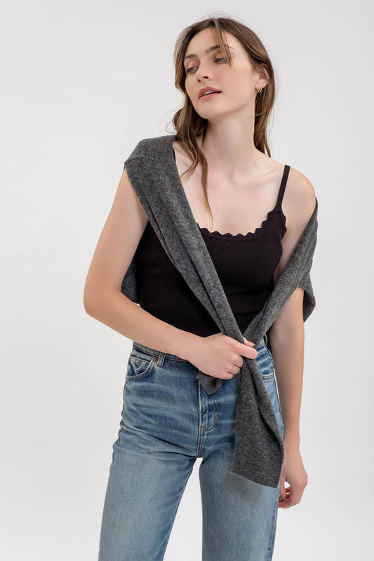 Black Scalloped Cami