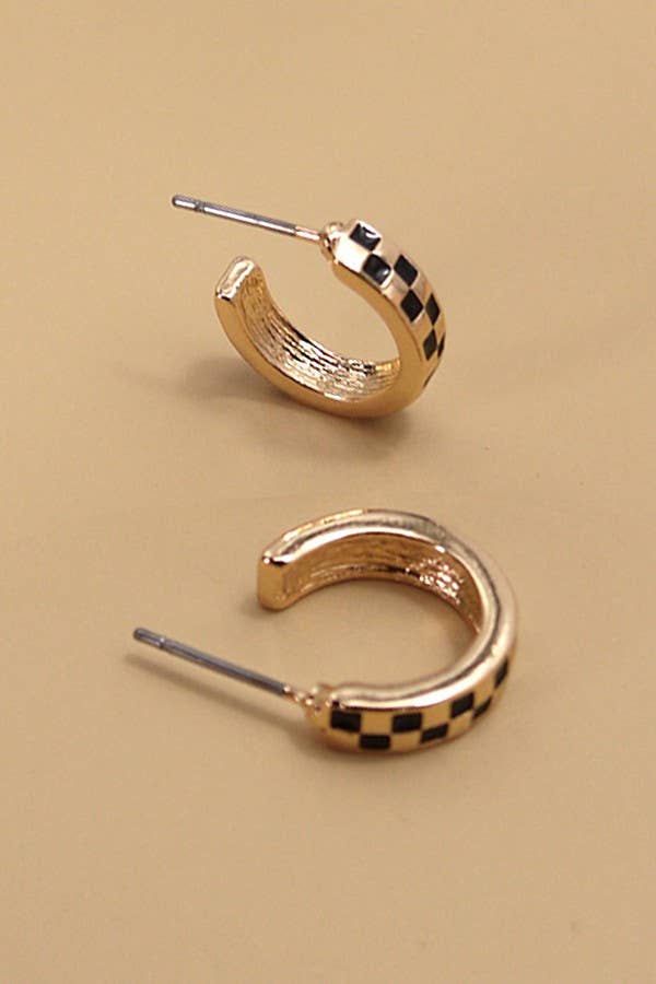 Checkered Hoops Gold/black