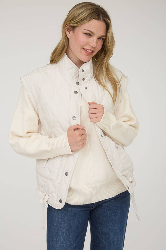 The Emerson Quilted Vest - Cream