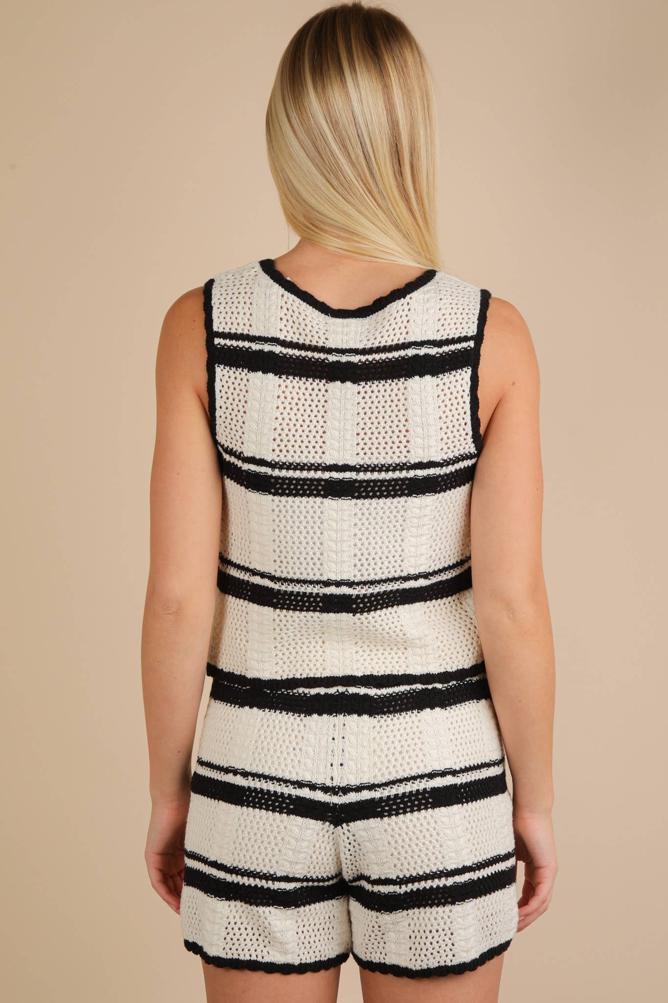 Striped Knit Crochet Set