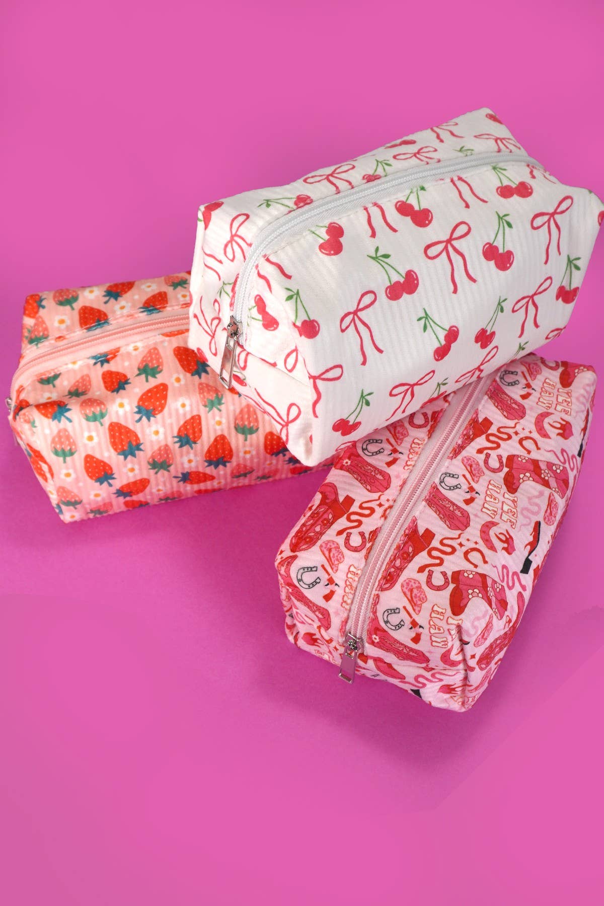 POUCH BAG : BOW CHERRY