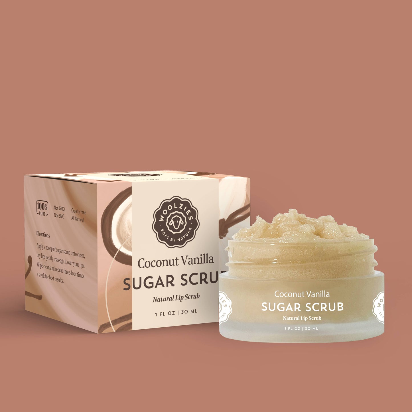 Coconut Vanilla Natural Sugar Lip Scrub