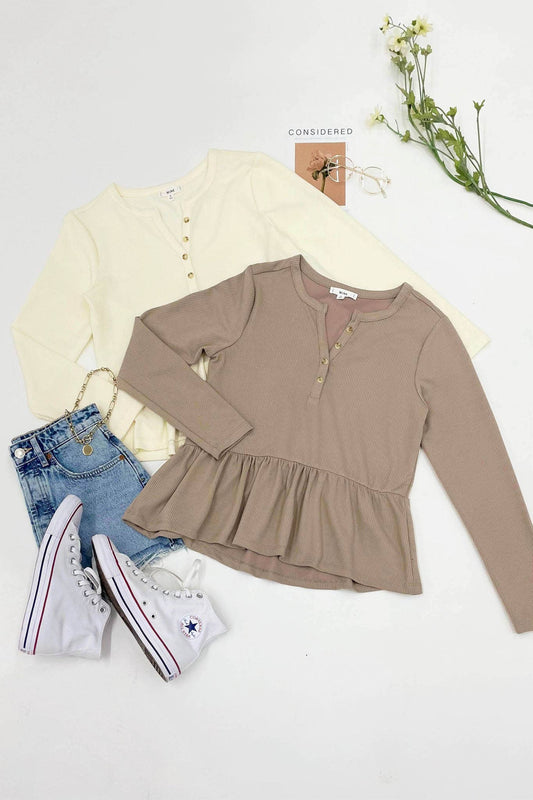 Henley Top Taupe