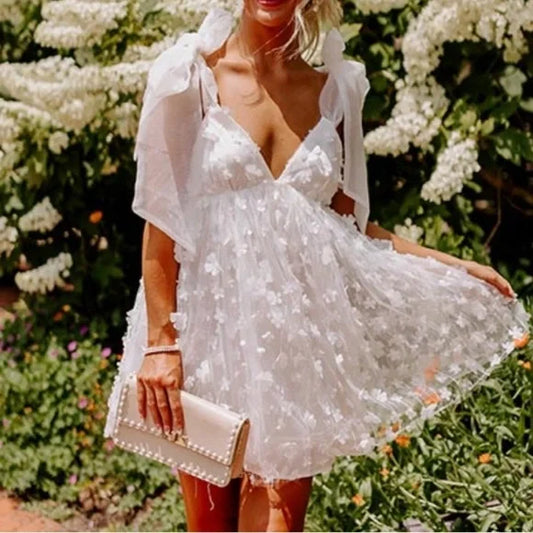 White Mini Babydoll Dress